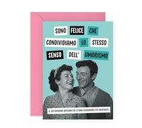 Central 23 Biglietto Anniversario DiĆte - Stile Retrò per Marito e Moglie - Auguri Matrimonio per Coppia e Partner - Regalo per Lui e Lei - Include Adesivi Simpatici e Busta