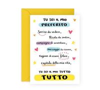 Central 23 Biglietto Anniversario Matrimonio - Sei il mio Tutto - Regalo San Valentino per Marito e Moglie - Auguri Compleanno Fidanzati - Ti Amo per Coppia - Include Adesivi e Busta