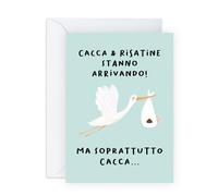 Central 23 Biglietto Auguri Baby Shower DiĆte Genitori Amici Stork Gravidanza Cartolina Spiritoso Idea Regalo Sh*ts Giggles Con Adesivi Di