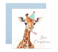 Central 23 - Biglietto Auguri Compleanno Giraffa Divertente - Cartolina Carina per Bambini Adulti Lui Lei - Idea Regalo Originale per Amico Amica Uomo Donna - Carta Animali - Con Adesivi Divertenti