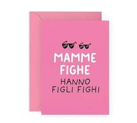 Central 23 Biglietto Auguri Mamma Cool - Diseño con Occhiali da Sole - Regalo Compleanno per Madre, Suocera e Matrigna - Festa della Mamma da Figli - Incluye Adesivi e Busta