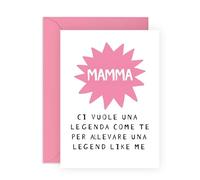 Central 23 Biglietto Auguri Mamma Di˚te - Regalo da Figlia - Per una Leggenda come Te - Compleanno Donna e Festa della Mamma - Incluye Adesivi Simpatici e Busta
