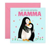 Central 23 Biglietto Auguri Mamma Festa Della Mamma Pinguino Abbraccio Bambino Idea Regalo Dolce Da Parte Figlio Figlia Donna Messaggio Affettuoso Per Lei Con Adesivi Di