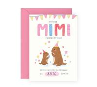 Central 23 Biglietto Auguri Mimi Nonna Otter Cartolina Cuore Mamma Festa Torta Grandi Nipoti Dolce Idea Regalo Con Adesivi Di