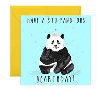 Central 23 - Bonita tarjeta de cumpleaños para él - Have A Stu-Pand-ous Bearthday - Tarjeta de cumpleaños ideal para ella - Divertido diseño de animales - Tarjeta de panda