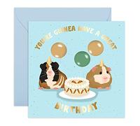 Central 23 - Bonita tarjeta de cumpleaños para ella - 'You're Guinea Have a Great Birthday' - Divertido diseño para él - Tarjeta temática de conejillo de indias - Viene con pegatinas dulces