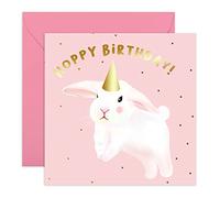 Central 23 - Bonita tarjeta de cumpleaños para hija - 'Hoppy Birthday' - Tarjetas de cumpleaños de conejo - Dulce feliz cumpleaños para su sobrina nieta