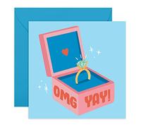 Central 23 - Bonita tarjeta de felicitación por tu compromiso - Tarjeta de compromiso - Tarjeta de felicitación dulce - Bonitas tarjetas de felicitación para amigos - Viene con divertidas calcomanías