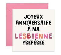 Central 23 Cartas Anniversaire Lesbienne - Ma Lesbienne Préférée - Cadeau LGBTQ+ pour Amie & Meilleure Amie - Thème Arc-en-ciel & Fierté - Inclus Autocollants Amusants