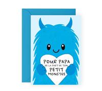 Central 23 Carte anniversaire papa - TON PETIT MONSTRE - Carte de fête des pères de la part d'une fille ou d'un fils - Carte de remerciement pour homme - Livrée avec des autocollants- Par