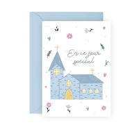 Central 23 Carte bapteme garcon fille enfant - 'EN CE JOUR SPÉCIAL' - Carte de voeux pour homme et femme - Église - Carte de félicitation pour mariage - Livré avec autocollants - Par
