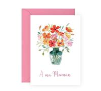 Central 23 Carte Je t'aime Maman - Motif Floral Humour - Regalo para Día de la Madre y Cumpleaños - Mensaje Rigolo para su madre - Incluye pegatinas y sobres