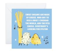 Central 23 Cheesy Tarjetas de cumpleaños divertidas - Sweet Cheesy Dreams Who Am I To Diss A Brie - Regalos para mejores amigas, hermana e hija - Viene con pegatinas
