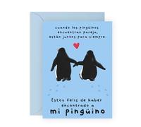 Central 23 de aniversario de pingüino para esposo, esposa y pareja - Eres mi pingüino - de San Valentín para novio, novia y prometido - Incluye pegatinas divertidas - Interior en blanco con sobre