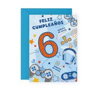 Central 23 de cumpleaños infantil - 6 años - Gamer - Feliz 6.º cumpleaños - Videojuegos - Pegatinas