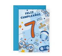 Central 23 de cumpleaños infantil - 7 años - Gamer - Feliz séptimo cumpleaños - Videojuegos - Pegatinas