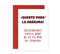 Central 23 de felicitación divertida para hombres y mujeres: Nunca dudé de ti ni un segundo. de Bien hecho por un nuevo ascenso laboral. de graduación para hijo/hija. Incluye pegatinas.