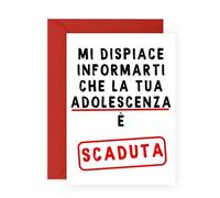 Central 23 Divertente Biglietto Di Auguri Per Figlia O Figlio - ADOLESCENZA È SCADUTA - Biglietto Per 20° Compleanno Per Uomo Donna - 20 Anni - Viene Fornito Con Adesivi - Di