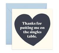 CENTRAL 23 Divertida tarjeta de agradecimiento de boda, con texto en inglés "Thank For Putting Me On The Singles Table", diseño de corazón negro, tarjeta humorística para invitados de boda, amigos o