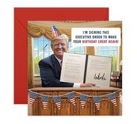 CENTRAL 23 Divertida tarjeta de cumpleaños - "Executive Order" de Trump - Regalos para mamá, papá, tía, tío, abuela, abuelo, hermano, hermana, amigos, él, ella, Gre*t Again - Viene con divertidas