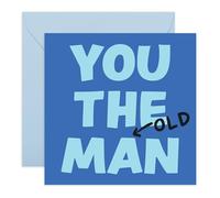 CENTRAL 23 Divertida tarjeta de cumpleaños para anciano, con texto en inglés "Him Men Brother Dad Partner Husband Friend Pal Bro Dude Retired" - Humor de broma de edad - Viene con divertidas