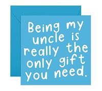 Central 23,Divertida tarjeta de cumpleaños para él,'Being My Uncle is Really The Only Gift You Need',Tarjetas de felicitación descaradas,Viene con divertidas pegatinas
