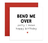 Central 23 Divertida tarjeta de cumpleaños para él - Bend Me Over - regalos para marido novio cónyuge pareja hombre - humor para parejas - Viene con pegatinas