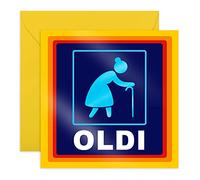 Central 23 - Divertida tarjeta de cumpleaños para ella - 'Oldi' - Tarjeta de cumpleaños para mama mujer niñera - Tarjeta de cumpleaños de madre - Tarjeta de jubilación