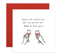 Central 23 Divertida tarjeta de cumpleaños para hombres y mujeres, vida sin vino, tarjeta de cumpleaños para mejor amiga, regalos para mamá, hermana, prima, tía, viene con calcomanías y sobre