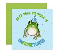 Central 23 - Divertida tarjeta de cumpleaños para sobrino - 'Hope Your Birthday is Unfroggetable' - Tarjetas de cumpleaños para adolescentes - Tarjetas de felicitación en blanco para él