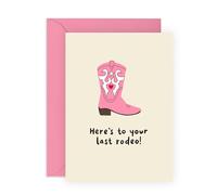 Central 23 Divertida tarjeta de felicitación con texto en inglés «Last Rodeo Bots», perfecta para celebrar buenos momentos y espíritu occidental, ideal para ella, amigos, familia y cualquier persona