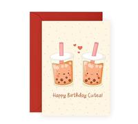 CENTRAL 23 Divertidas tarjetas de cumpleaños para niñas y niños - Happy Birthday Cut-TEA - Boba Asian Food Puns - Bonitas tarjetas de felicitación para hija, nieto y novias - Viene con divertidas
