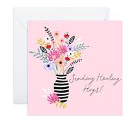 CENTRAL 23 Envío de tarjetas de abrazos curativos y sobre - Get Well 22 - Feel Better Soon tarjetas para hombres y mujeres - Tarjeta de felicitación floral - para amigas - Recuperación rápida para él