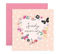 CENTRAL 23 Feel Better Soon Tarjetas y sobre - Get Well 8 - Speedy Recovery Him Her - Tarjeta de felicitación floral - para amigas - Tarjetas de aliento para hombres y mujeres - Viene con calcomanías