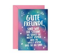 Central 23 Geburtstagskarte für Freunde - GUTE FREUNDE SIND WIE DIE STERNE - süße Geburtstagskarten für Männer und Frauen - Beste Freundin Karte - Freundschaft - von