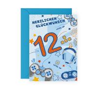 Central 23 Geburtstagskarte für Kinder - 12 Jahre - Gamer - Alles Gute zum 12. Geburtstag - Videospiel-Gaming - Aufkleber