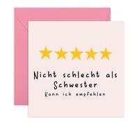 Central 23 Geburtstagskarte Für Schwester - NICHT SCHLECHT ALS SCHWESTER - Lustige Geburtstagskarten Für Frauen - Geschenk Schwester Geburtstag - Mit Aufklebern - Von