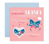 Central 23 Geburtstagskarte Mama - Schmetterling Design für Frauen - Geschenk für Mutter und Stiefmutter von Tochter oder Sohn - Leer innen - Inklusive Sticker