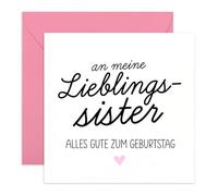 Central 23 Geburtstagskarte Schwester - Meine Lieblingsschwester - Grußkarte für Frauen & Schwägerin - Geschenk für Schwester von Bruder oder Schwester - Inklusive Lustige Aufkleber