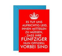 Central 23 Geburtstagskarte zum 60. Geburtstag - 'FÜNFZIGER NUN OFFIZIELL VORBEI SIND' - lustige Geburtstagskarten für Männer und Frauen - geburtstagskarte 60 - von
