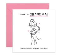CENTRAL 23 Grandma Apreciation - From Granddaughter - Hugs for Grandny Grandma Mother Meemaw Grandmother Birthday or Mother's Day - Dulce saludo familiar conmovedor - Viene con pegatinas