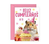 Central 23 Hámster Tarjeta Cumpleaños Lindo Animal Hombre Mujer Mamá Abuela Viene Con Pegatinas Regalo Cumpleaños Lindo Regalo