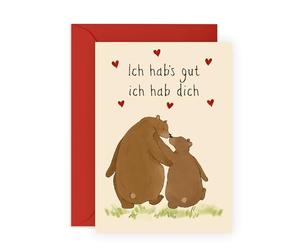 Central 23 Jubiläumskarte Für Männer - ICH HAB'S GUT ICH HAB DICH - Romantische Karte Für Jahrestag Valentinstag Geburtstag - Ich Liebe Dich-Karte Für Frauen - Mit Aufklebern - Von