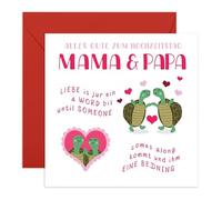 Central 23 Jubiläumskarte Hochzeitstag Eltern Schildkröte Mama Papa 30. 40. 50. Jahre Ehe Paar Goldene Perlen Hochzeit Geschenkidee Süße Glückwünsche Inklusive Aufkleber Von