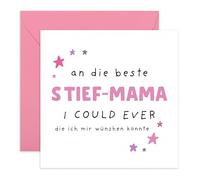 Central 23 Karte Stiefmutter - Beste Zweitmama - Geburtstagskarte und Muttertag für Stiefmama - Geschenk für Frauen - Ich liebe dich und Danke - Inklusive Sticker und Umschlag