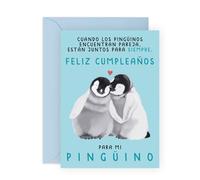 Central 23 Linda Tarjeta De Cumpleaños Para Hombre Mujer - PARA MI PINGÜINO - Dulce Tarjeta De Felicitación Para Esposo Esposa Novio Novia - Regalo Para Pareja - Viene Con Pegatinas