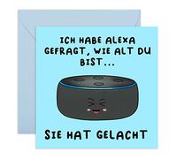 Central 23 - Lustige Geburtstagskarte - Alexa hat gelacht - Humorvolle Glückwunschkarte zum Geburtstag für Männer Frauen Ihn Sie - Mit witzigen Aufklebern