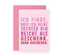 Central 23 Lustige Geburtstagskarte für Männer - DASS ICH DEINE TOCHTER - lustige Grußkarte für Frauen - Muttertag Vatertag - Geburtstagsgeschenk für Mama Papa - mit Aufkleber - von