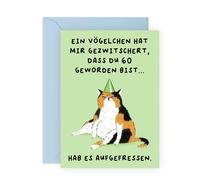 Central 23 Lustige Geburtstagskarte Katze - DASS DU 60 GEWORDEN BIST - Karten zum 60 Geburtstag für Männer und Frauen - 60 Jahre alt - Geschenk für Katzenliebhaber - von