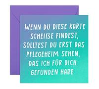 Central 23 - Lustige Geburtstagskarte - SOLLTEST DU ERST DAS PFLEGEHEIM SEHEN - Humorvolle Glückwunschkarte zum Geburtstag für Männer Frauen Ihn Sie - Mit witzigen Aufklebern